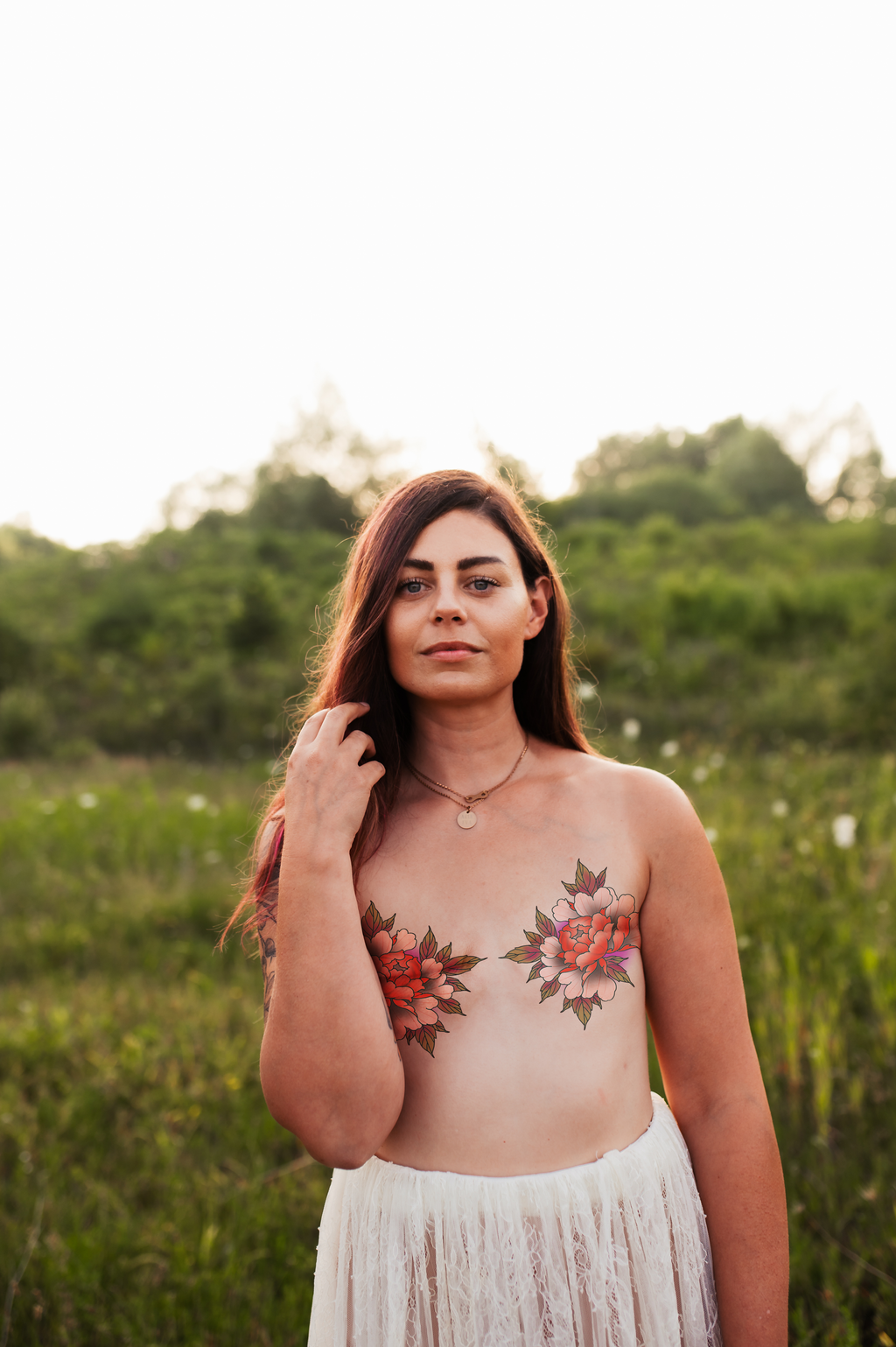 Niyati Autumn Floral Breast Tattoo