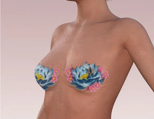 Heidi Lotus Flower Breast Tattoo