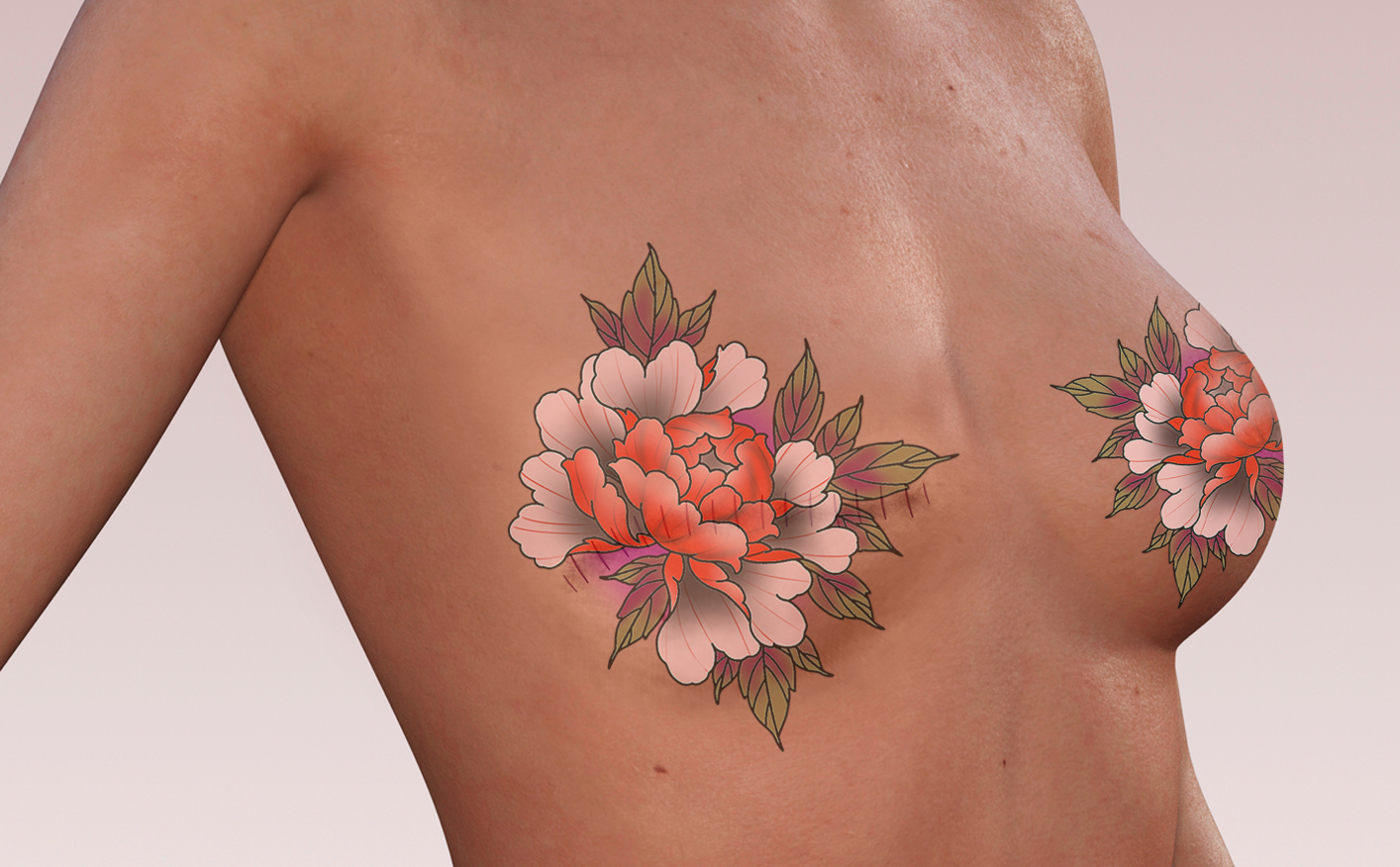 Niyati Autumn Floral Breast Tattoo