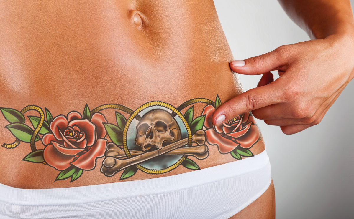 tummy tuck temporary tattoo scar cover-up DIEP flap breast reconstruction abdominoplasty c-section