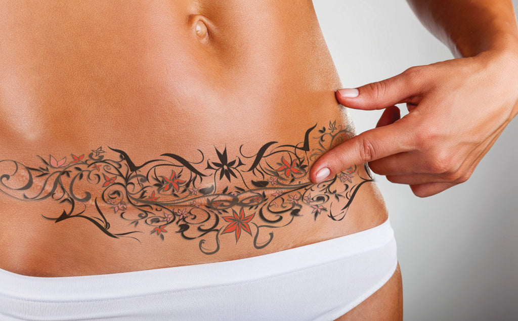 Amazon.com : Roarhowl Lace Tattoos, Large Sexy Temporary Tattoo Set,  Temporary Tattoos For Women, Belly Back Waist Thigh Body Art Fake Tattoos  (Set 2) : Beauty & Personal Care