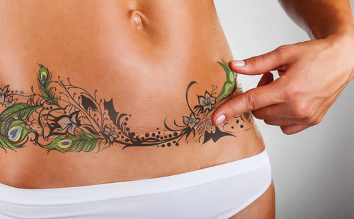 tummy tuck temporary tattoo scar cover-up DIEP flap breast reconstruction abdominoplasty c-section